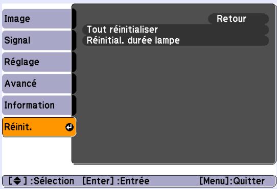 EPSON EB-X6 - Menu Réinit. - 1