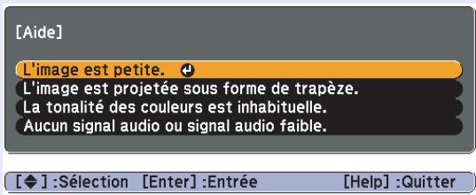 EPSON EB-X6 - Sélectionnez un élément de menu. - 1
