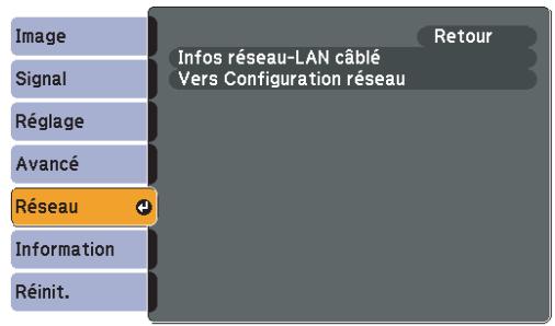 EPSON EB-1830 - Menu Réseau (EB-1920W/1910/1830 uniquement) - 1