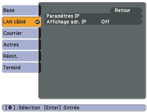 EPSON EB-1915 - Menu Réseau avec fil - 1