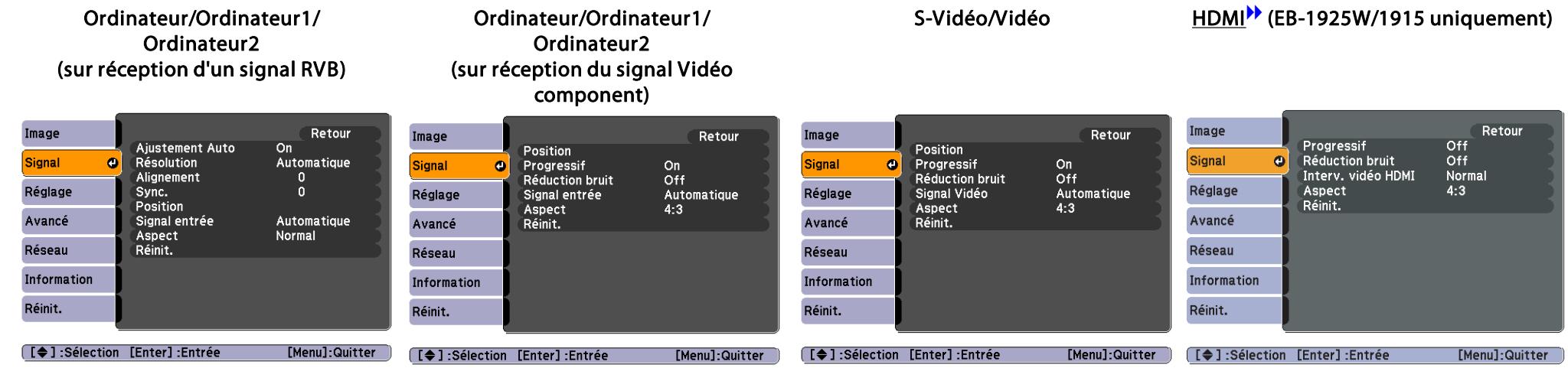 EPSON EB-1915 - Menu Signal - 1