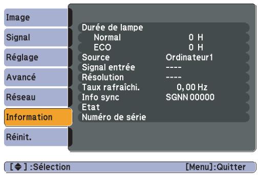 EPSON EB-1915 - Menu Information (Affichage Uniquement) - 2