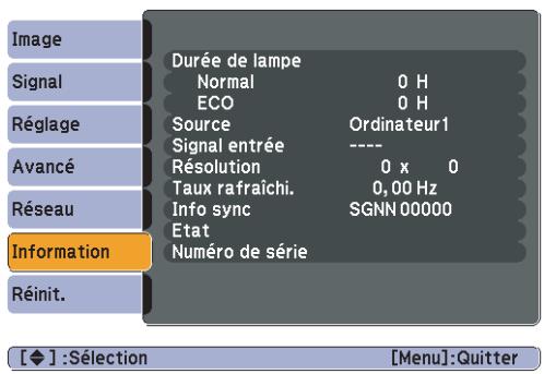 EPSON EB-1915 - Menu Information (Affichage Uniquement) - 1