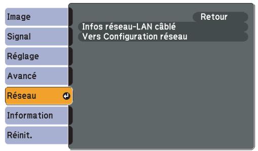 EPSON EB-1915 - Menu Réseau (EB-1920W/1910/1830 uniquement) - 1
