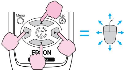 EPSON EB-460 - Utilisation du pointeur de souris à l'aide de la télécommande (Souris Sans Fil) - 3