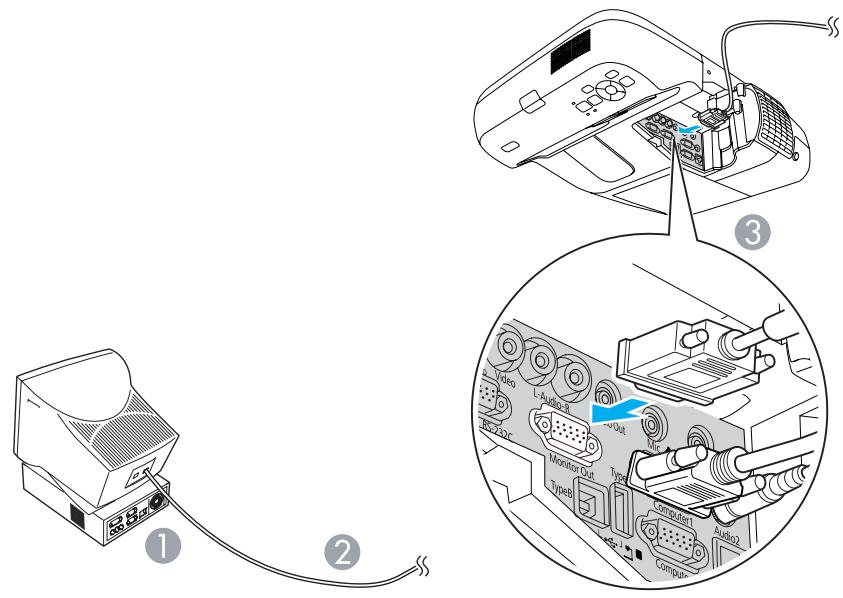 EPSON EB-460 - Connexion d'un monitreur externe - 1