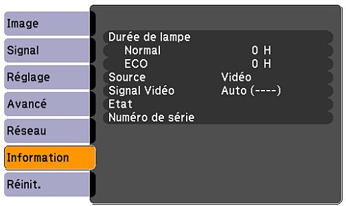 EPSON EB-460 - Menu Information (Affichage uniquement) - 4
