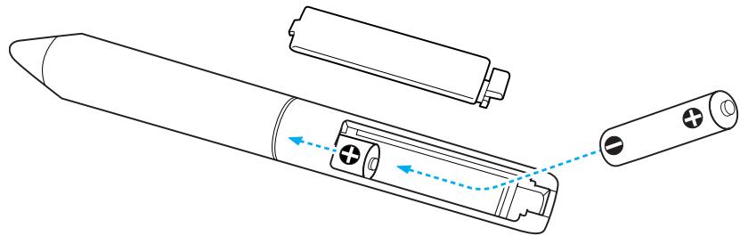 EPSON EB-460 - Remplacez les piles. - 1