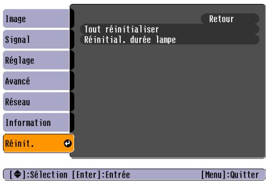 EPSON EB-825 - Menu Réinit. - 1