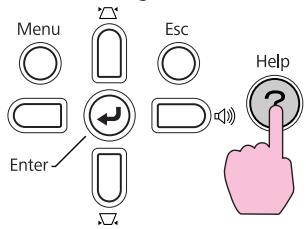 EPSON EB-825 - Appuyez sur le bouton [Help]. - 2