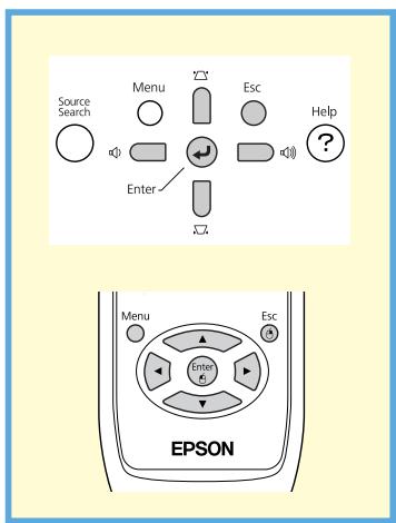 EPSON EB-825 - Sélection dans le menu supérieur - 6