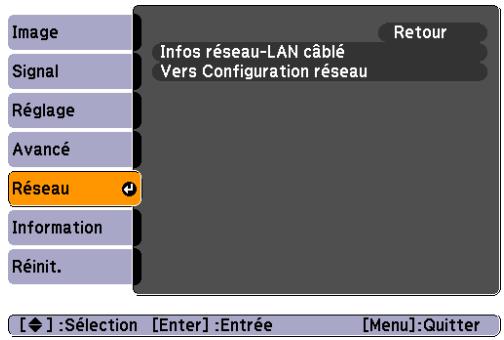 EPSON EB-84 - Menu Réseau (EB-826W/825/85/84 uniquement) - 2
