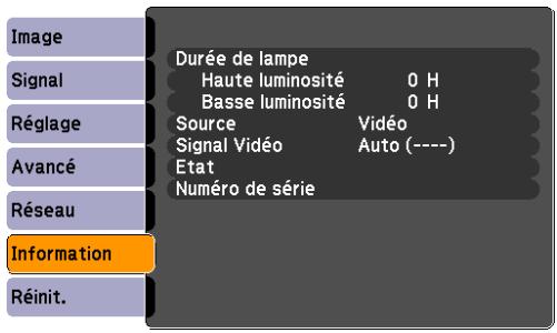 EPSON EB-84 - Menu Information (Affichage Uniquement) - 3