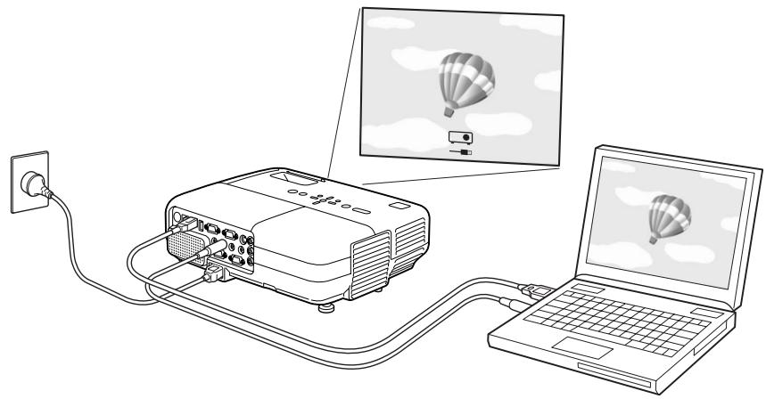 EPSON EB-84 - Les images de l'Ordinateur sont projetées. - 1