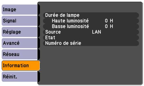 EPSON EB-84 - Menu Information (Affichage Uniquement) - 5