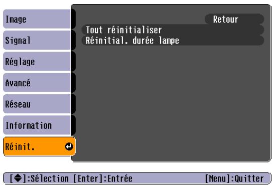 EPSON EB-85 - Menu Réinit. - 1