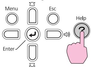 EPSON EB-85 - Appuyez sur le bouton [Help]. - 2