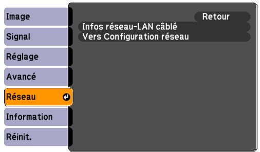 EPSON EB-85 - Menu Réseau (EB-826W/825/85/84 uniquement) - 2