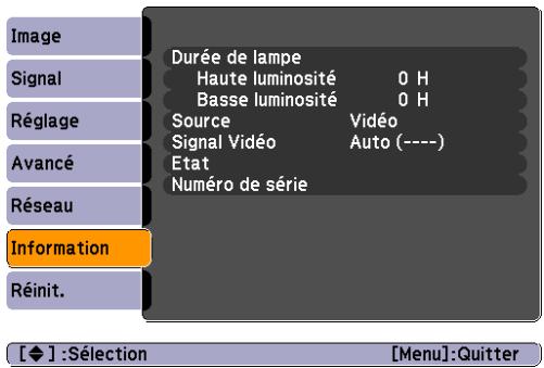 EPSON EB-85 - Menu Information (Affichage Uniquement) - 2