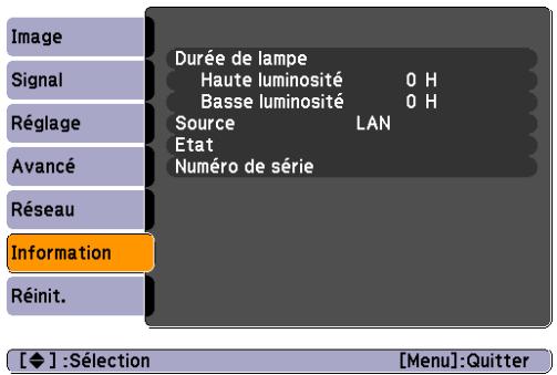 EPSON EB-85 - Menu Information (Affichage Uniquement) - 3