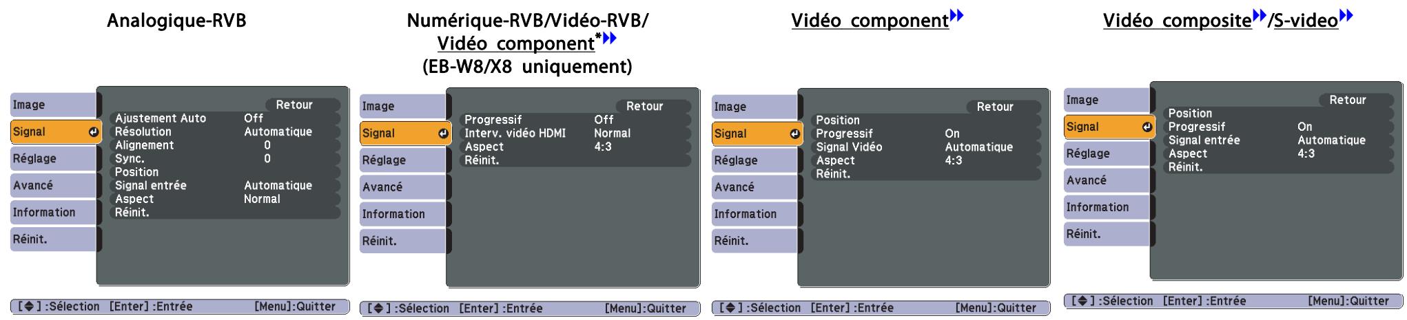 EPSON EB-S72 - Menu Signal - 1