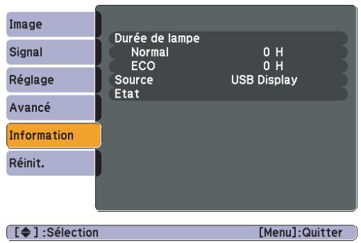 EPSON EB-S72 - Menu Information (Affichage Uniquement) - 3