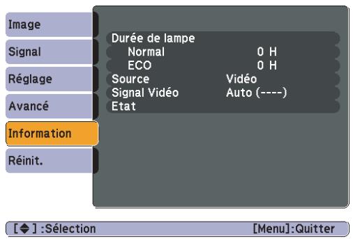 EPSON EB-S72 - Menu Information (Affichage Uniquement) - 2