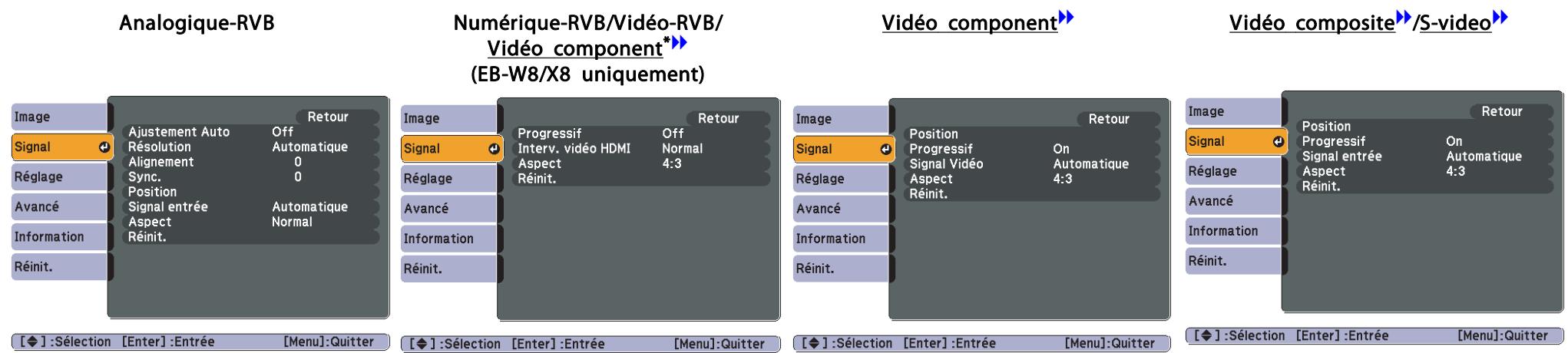EPSON EB-S82 - Menu Signal - 1