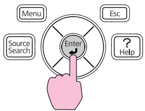 EPSON EB-W8 - Appuyez sur le bouton [Help]. - 9