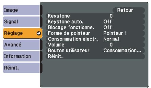 EPSON EB-W8 - Réglage - 1