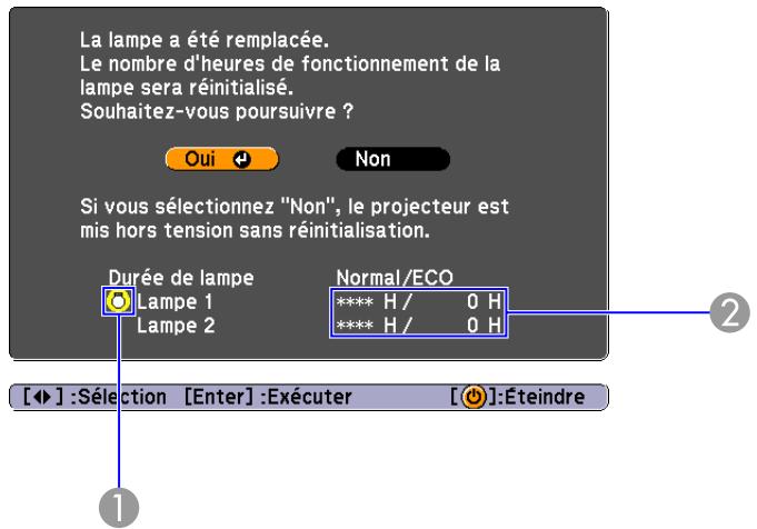 EPSON EB-Z8050W - Réinitialisation de la Durée de lampe - 1