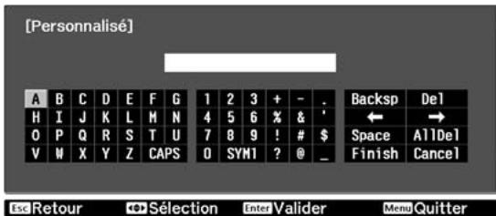 EPSON EH-TW2900 - Renommer la mémoire (EH-TW4500/TW4400 seulement) - 1
