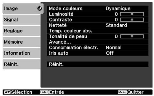 EPSON EH-TW5500 - Afficher un menu - 1