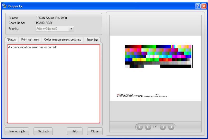 EPSON SPECTROPROOFER MOUNTER 44 - Confirmez le message affiché dans Error log (Journal d'erreur). - 1
