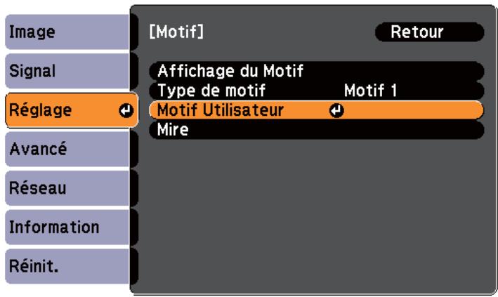 EPSON EB-1880 - Sélectionnez Motif Utilisateur. - 1