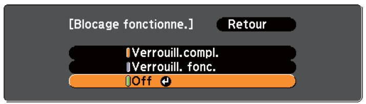 EPSON EB-1880 - Verrouillage des touches de fonctionnement (Blocage fonctionne.) - 4