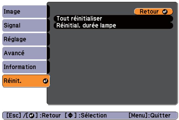 EPSON EB-1880 - Menu Réinit. - 1