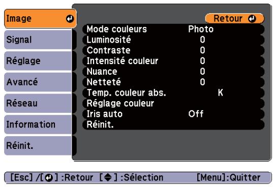 EPSON EB-1880 - Affichez l'écran du menu Configuration. - 2