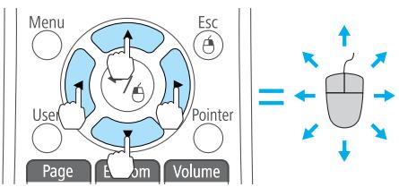 EPSON EB-1880 - Utilisation de la télécommande pour contrôler le pointeur de la souris (Souris Sans Fil) - 1