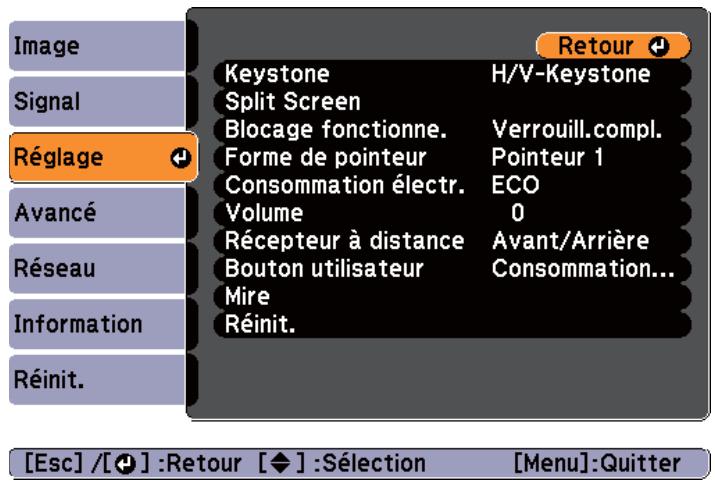 EPSON EB-1950 - Menu Réglage - 1