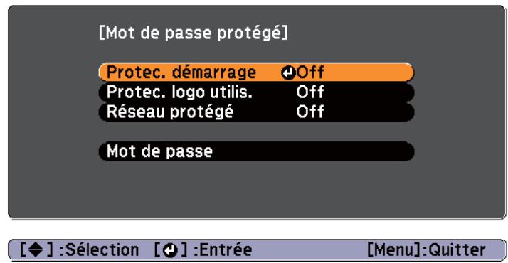 EPSON EB-1965 - Réglage de la fonction mot de passe protégé - 3