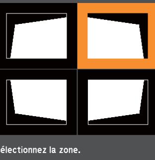 EPSON EB-1965 - A l'aide des boutons [], [], [] et [] de la télécommande ou des boutons [], [], [] et [] du panneau de commande, sélectionnez le coin à corriger, puis appuyez sur le bouton [] - 1