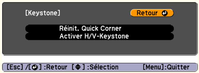 EPSON EB-430 - Choisissez Quick Corner, puis appuyez sur le bouton []. - 6
