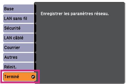 EPSON EB-430 - Remarques sur l'utilisation du menu Réseau - 1