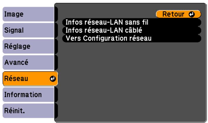 EPSON EB-430 - Menu Réseau - 1