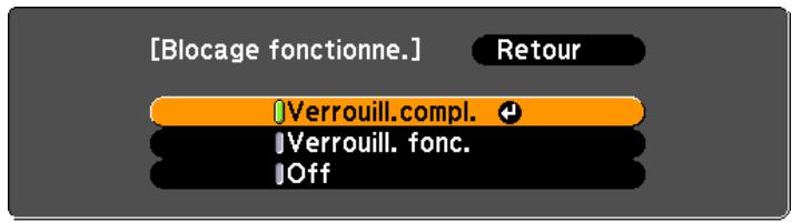 EPSON EB-430 - Verrouillage des touches de Fonctionnement (Blocage fonctionne.) - 4