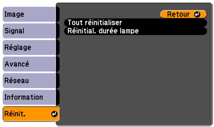 EPSON EB-430 - Menu Réinit. - 1