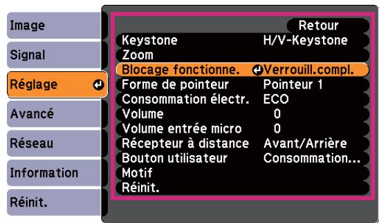 EPSON EB-430 - Sélectionnez un élément secondaire de menu. - 2