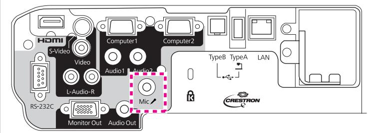 EPSON EB-430 - Connexion d'un microphone - 1