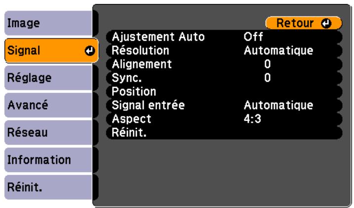 EPSON EB-430 - Menu Signal - 1
